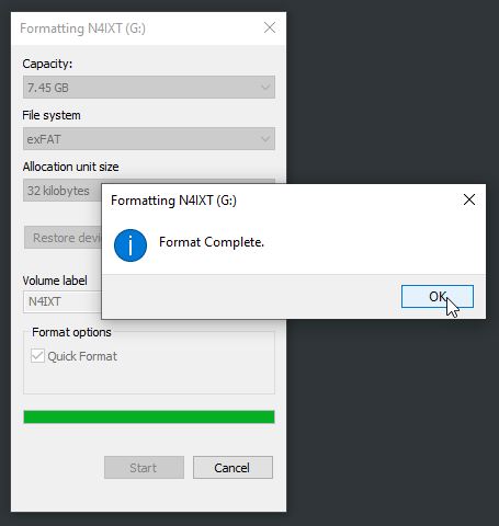 windows format exfat for mac unit size